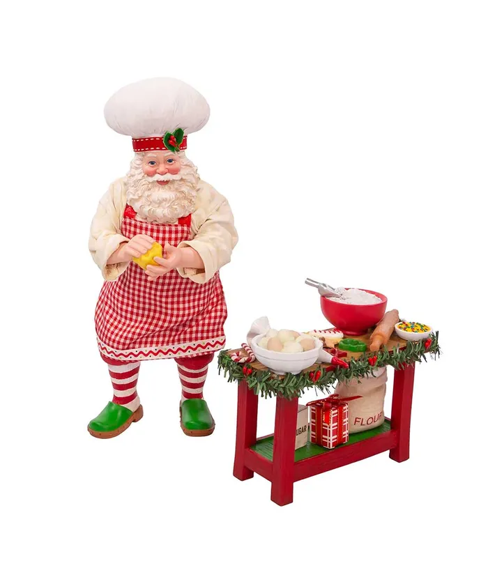 Kurt S- Adler - 10-5" Fabriche Baking Santa 2 Piece Set