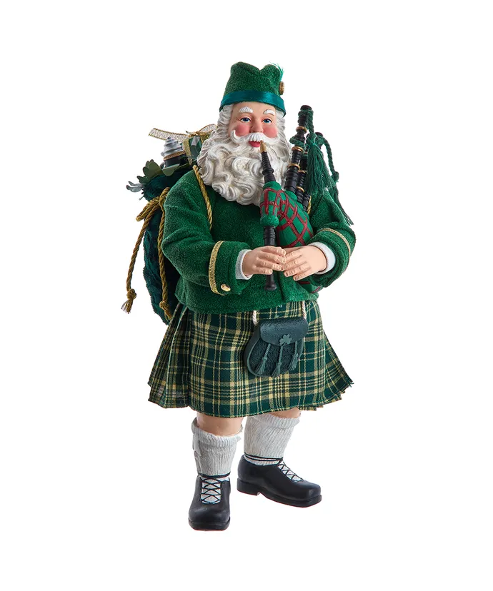 Kurt S- Adler - 10-5" Fabriche Musical Irish Bagpiper Santa