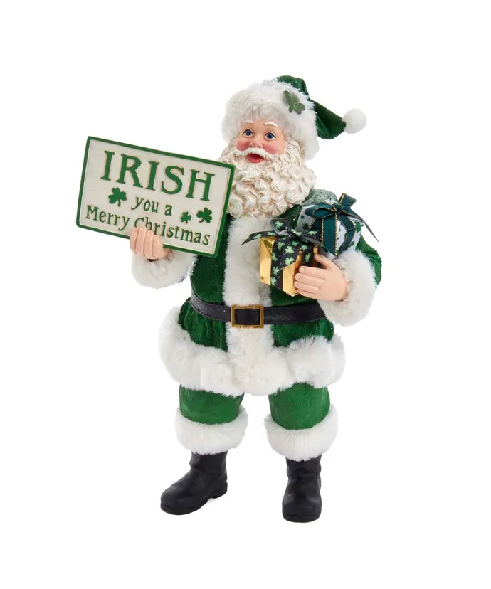 Kurt S- Adler - 10-5" Fabriche Musical Irish Santa