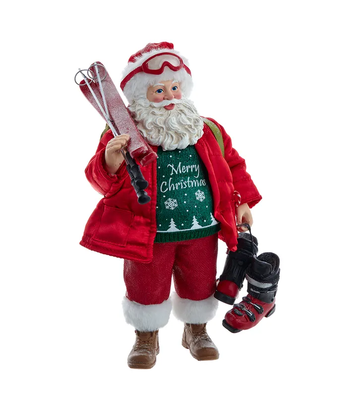Kurt S- Adler - 10-5" Fabriche Santa Skier With Skis