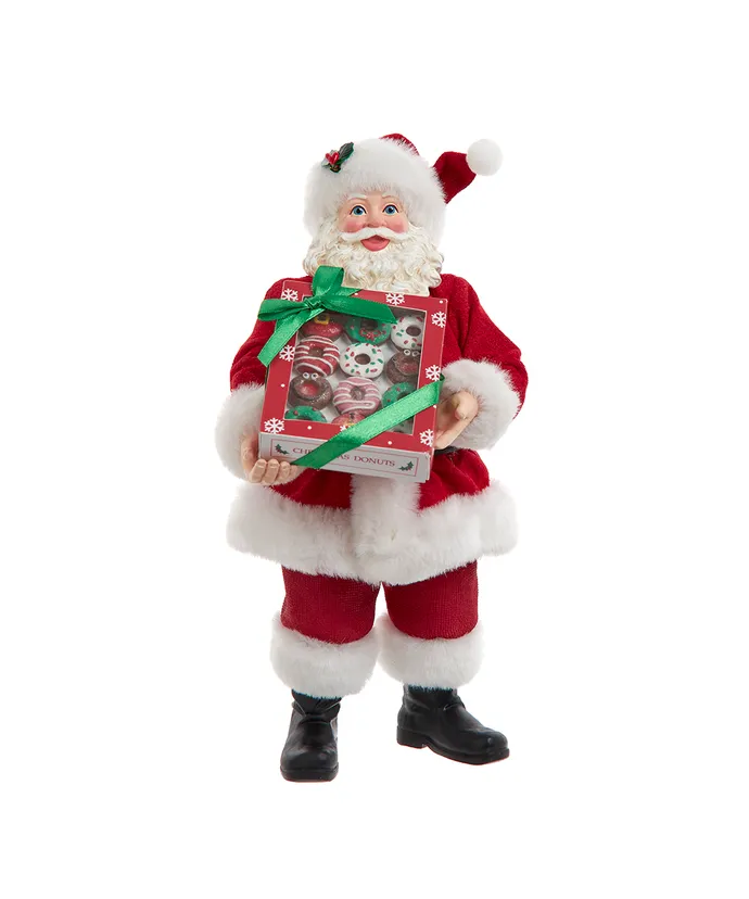 Kurt S- Adler - 10-5" Fabriche Santa With Box Of Donuts