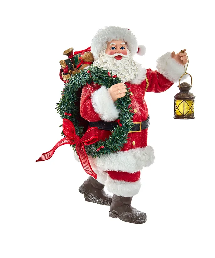 Kurt S- Adler - 10-5 Fabriche Santa With Wreath and Lantern