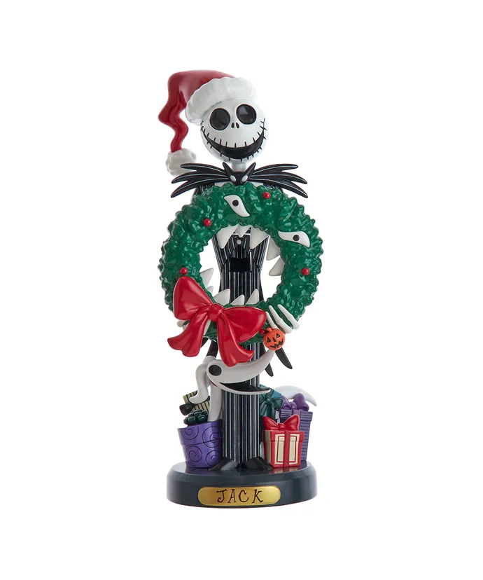 Kurt S. Adler - 10" Disney Nightmare Before Christmas Jack Skellington With Wreath Nutcracker, -