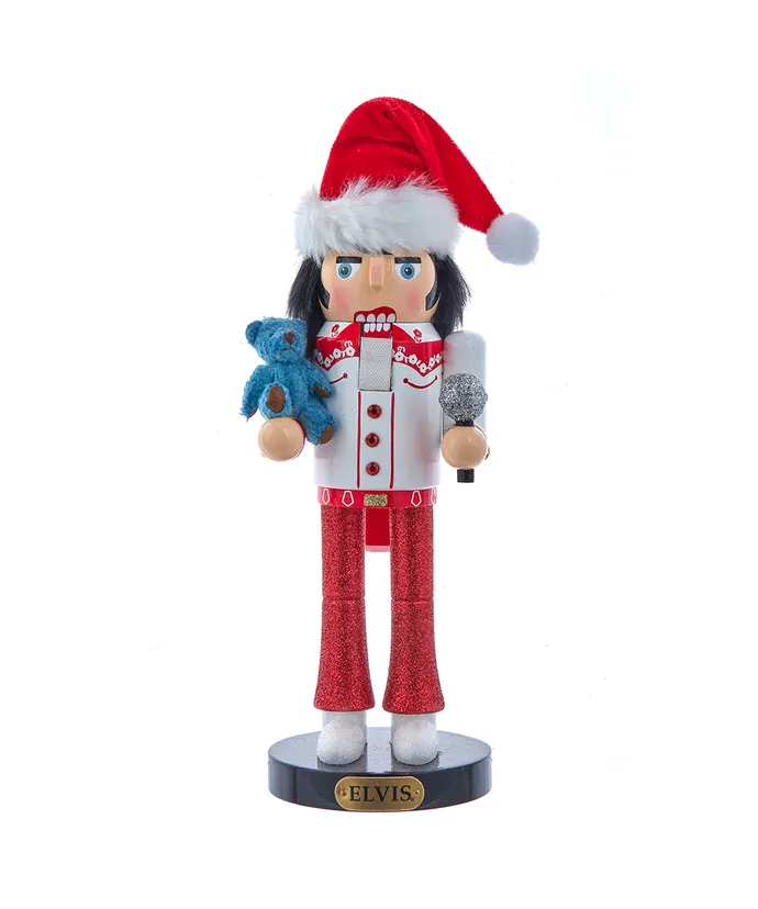 Kurt S. Adler - 10" Elvis Presley With Teddy Bear Nutcracker, -