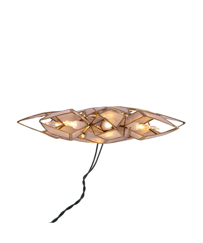 Kurt S. Adler - 10-Light Clear LED Gold Capiz Star Treetop - Image 6