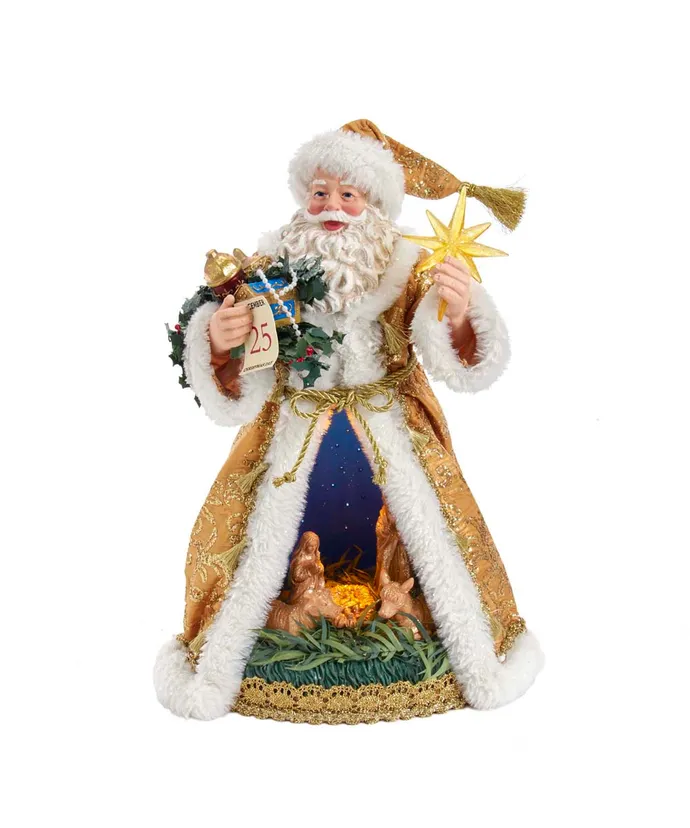 Kurt S- Adler - 11-5" Fabriche Battery-Operated LED Nativity Santa