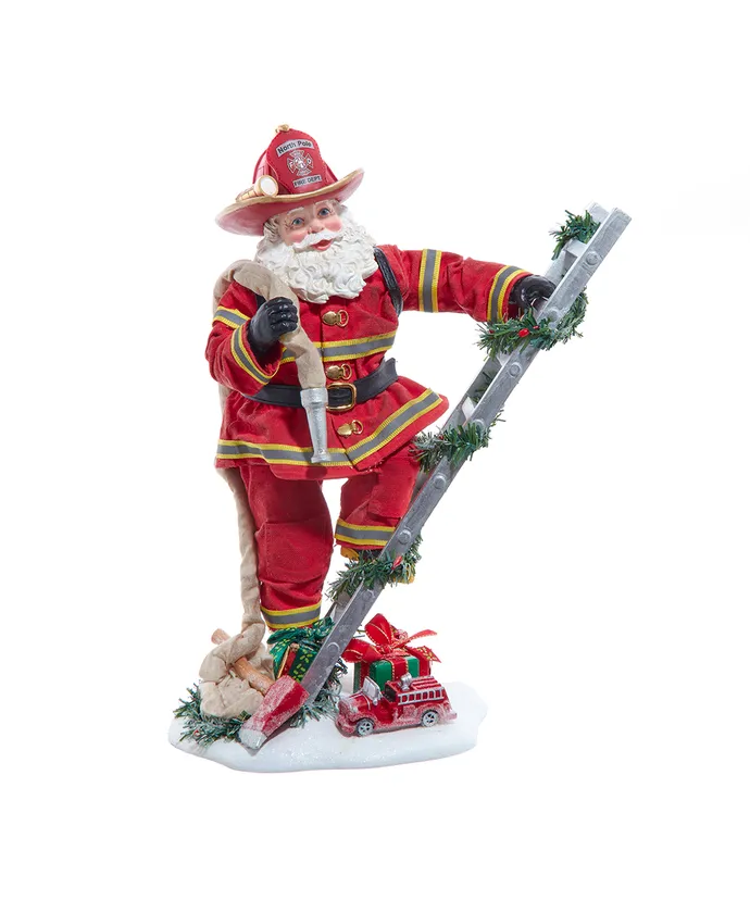 Kurt S- Adler - 11-5" Fabriche Fireman Santa On Ladder