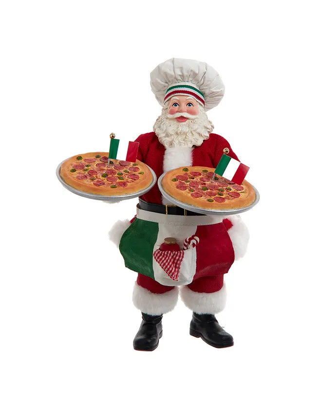 Kurt S- Adler - 11" Fabriche Chef Santa With Two Pizza's