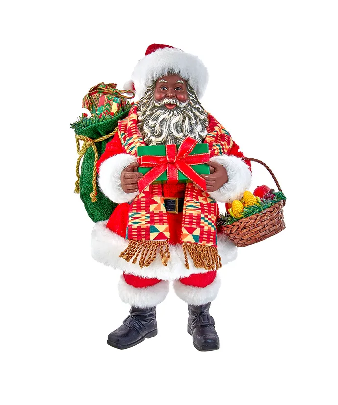 Kurt S- Adler - 12" Fabriche African American Santa
