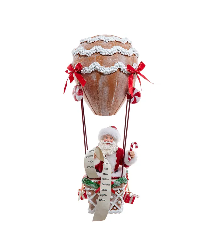 Kurt S- Adler - 12" Fabriche Hot Air Balloon Santa