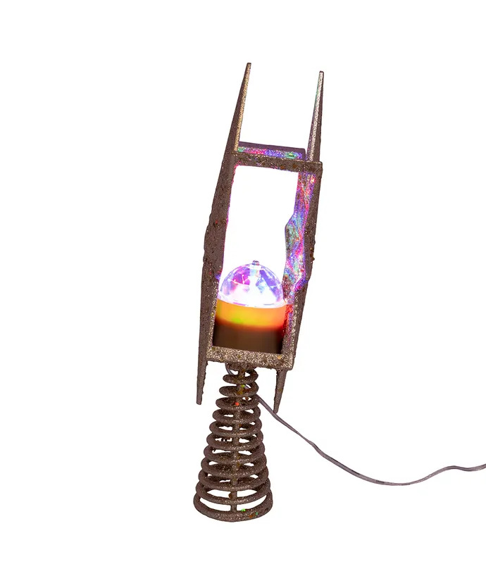 Kurt S. Adler - 13.75" Gold Glitter Polaris Star Projector Treetop - Image 2