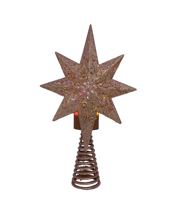 Kurt S. Adler - 13.75" Gold Glitter Polaris Star Projector Treetop - Image 3