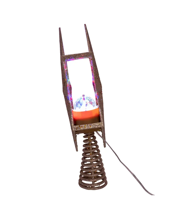 Kurt S. Adler - 13.75" Gold Glitter Polaris Star Projector Treetop - Image 4