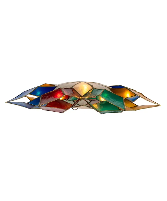 Kurt S. Adler - 13" UL 10-Light Multicolor 8-Point Double Face Gold Capiz Star Treetop - Image 6