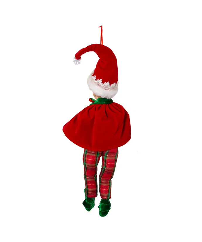 Kurt S- Adler - 15" KSA Kringles Elf In Plaid Pants Ornament - Image 4