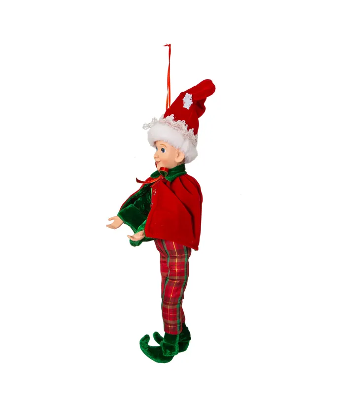 Kurt S- Adler - 15" KSA Kringles Elf In Plaid Pants Ornament - Image 5