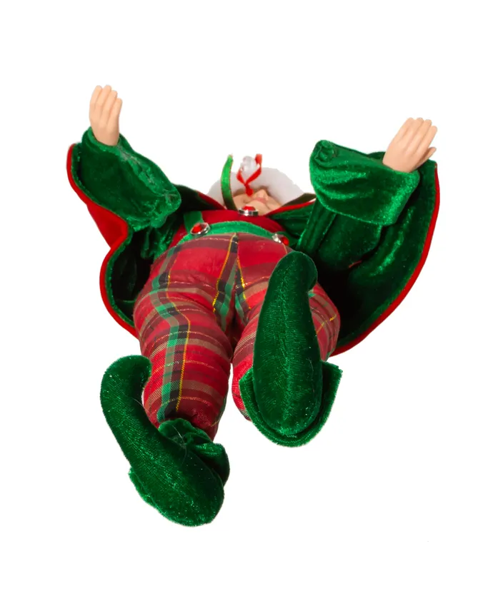 Kurt S- Adler - 15" KSA Kringles Elf In Plaid Pants Ornament - Image 7