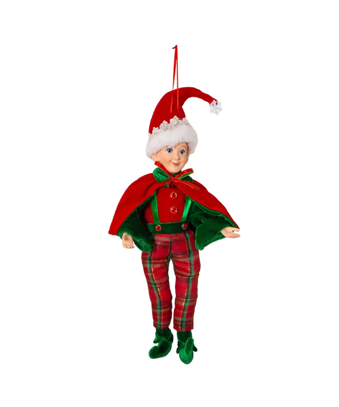 Kurt S- Adler - 15" KSA Kringles Elf In Plaid Pants Ornament