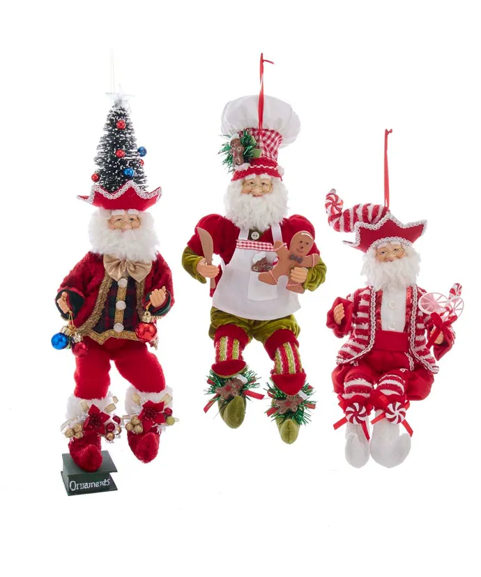 Kurt S- Adler - 15" KSA Kringles Elf Ornaments 3 Assorted