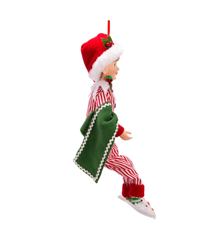 Kurt S- Adler - 15" KSA Kringles Elf With Pajamas Ornament - Image 2