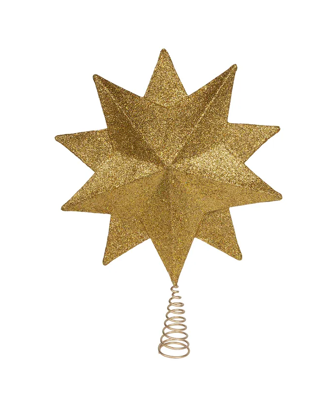 Kurt S. Adler - 16.5" Unlit 10-Point White & Gold Star Treetop - Image 4