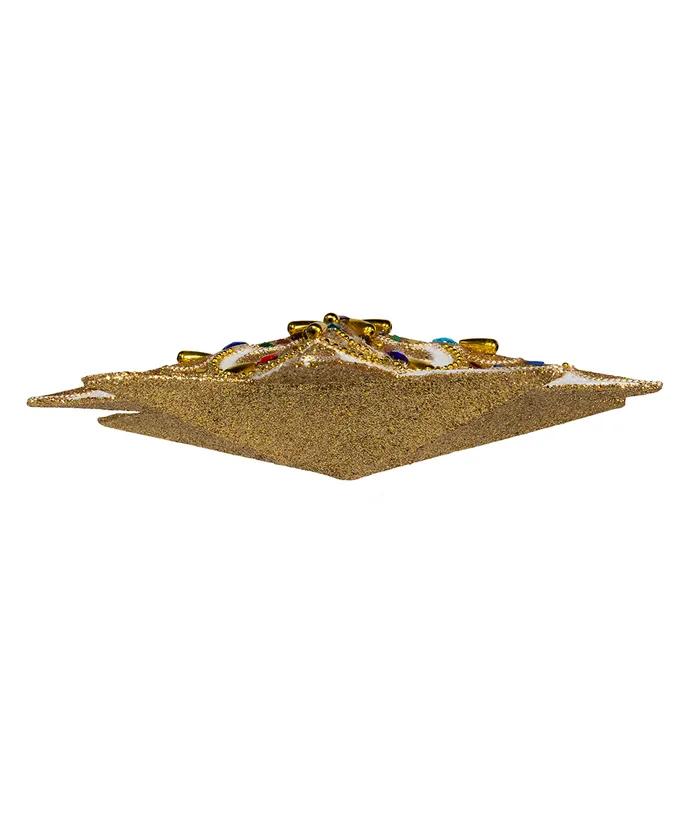 Kurt S. Adler - 16.5" Unlit 10-Point White & Gold Star Treetop - Image 5