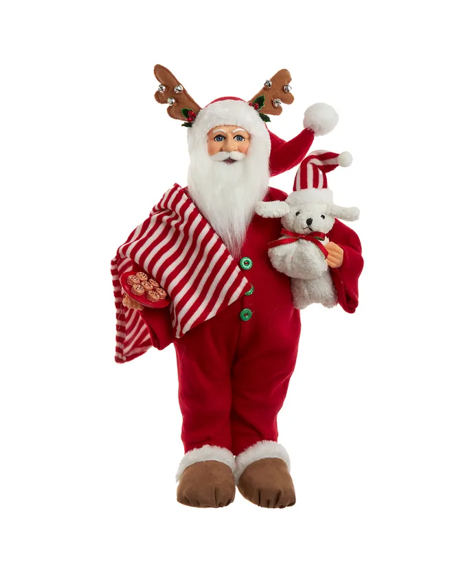 Kurt S- Adler - 17-25" KSA Kringles Santa With Cookies & Dog