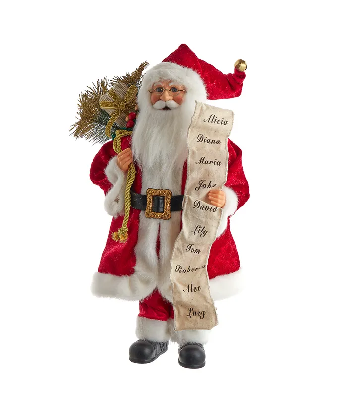 Kurt S- Adler - 17-25" KSA Kringles Traditional Santa With List