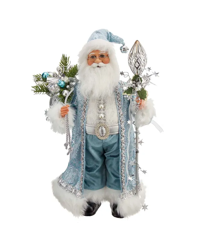 Kurt S- Adler - 17" KSA Kringles Blue and White Santa
