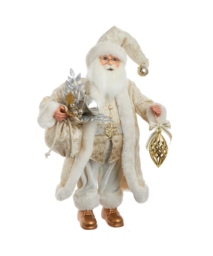 Kurt S- Adler - 17" KSA Kringles Ivory Santa With Bag