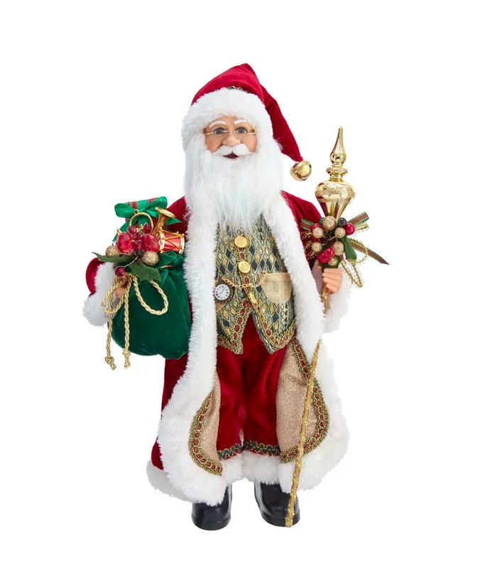 Kurt S- Adler - 17" KSA Kringles Red and Green Elegant Santa