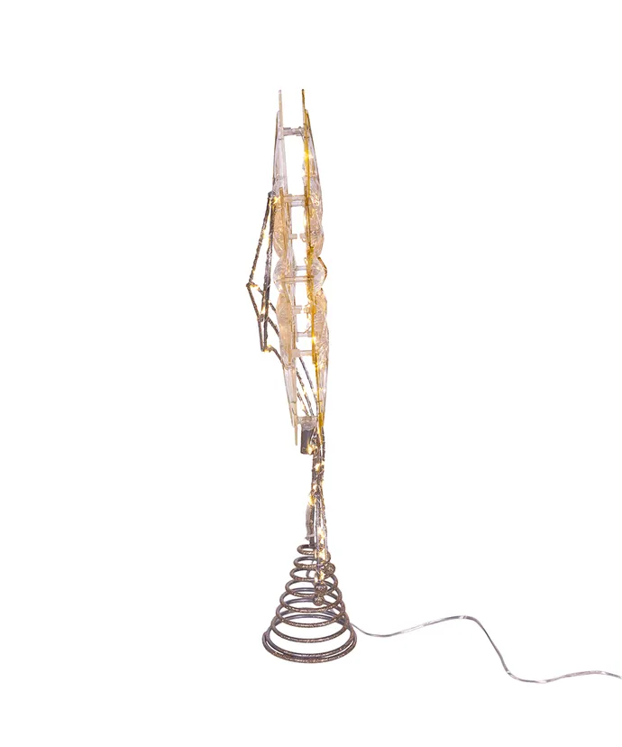 Kurt S. Adler - 17" Pre-Lit Gold Glittered 8-point Star Treetop - Image 2