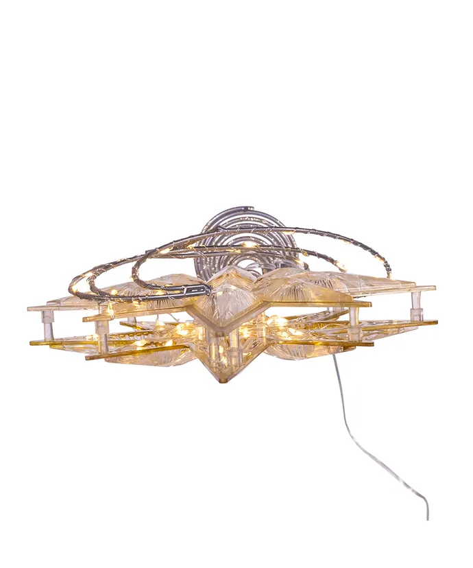 Kurt S. Adler - 17" Pre-Lit Gold Glittered 8-point Star Treetop - Image 5
