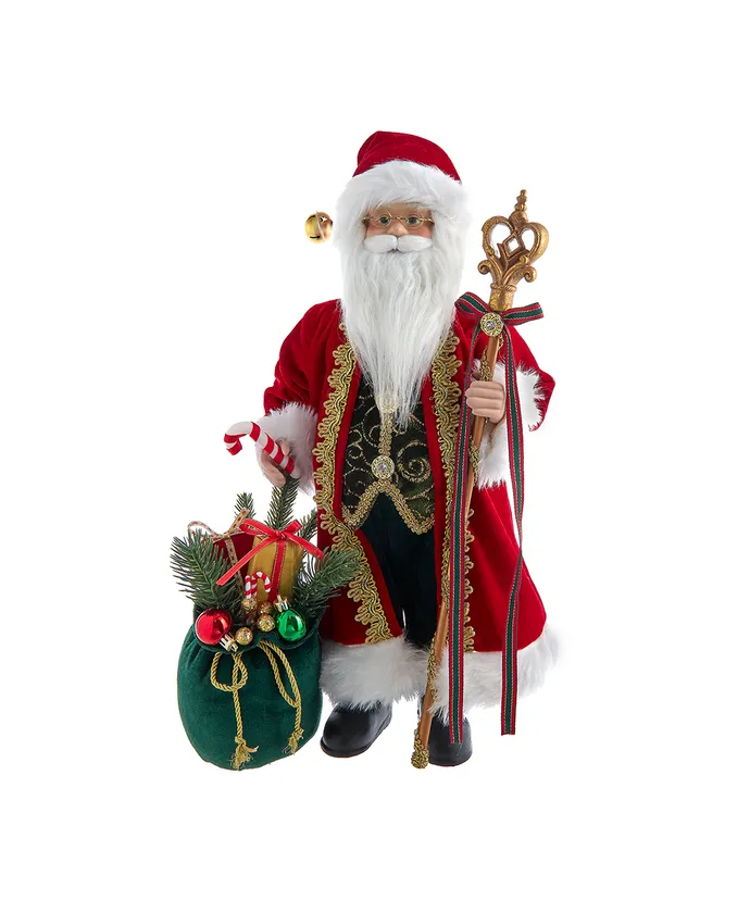 Kurt S- Adler - 18" Santa With Gift Bag & Scepter Table Piece