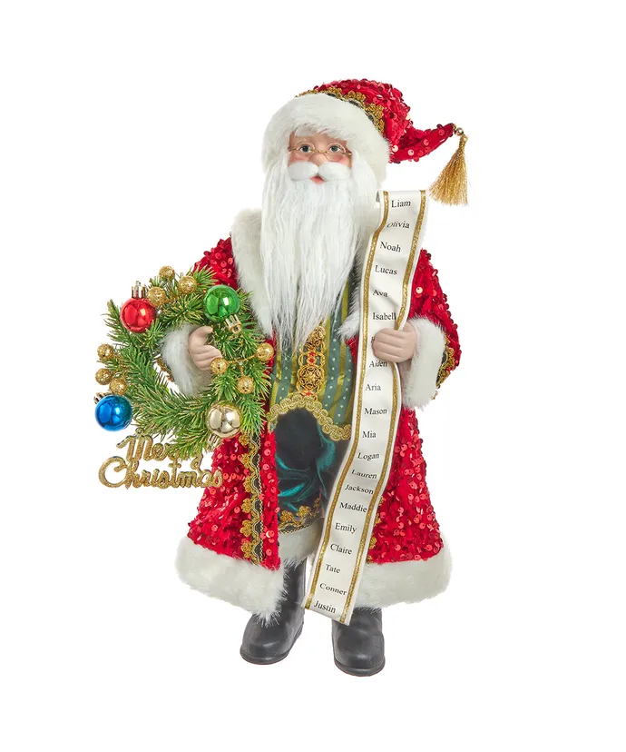 Kurt S- Adler - 18" Santa With Wreath Table Piece