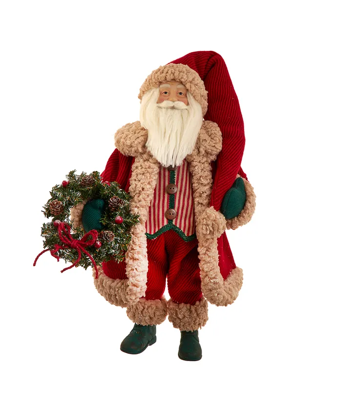 Kurt S- Adler - 18" Vintage Red & Green Santa With Wreath