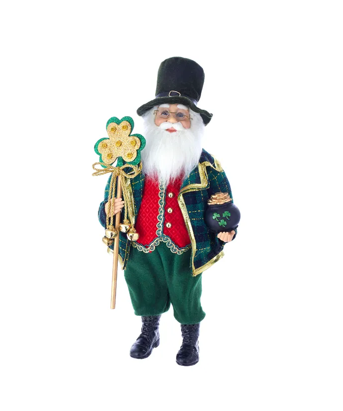 Kurt S- Adler - 20" KSA Kringles Irish Santa with Staff