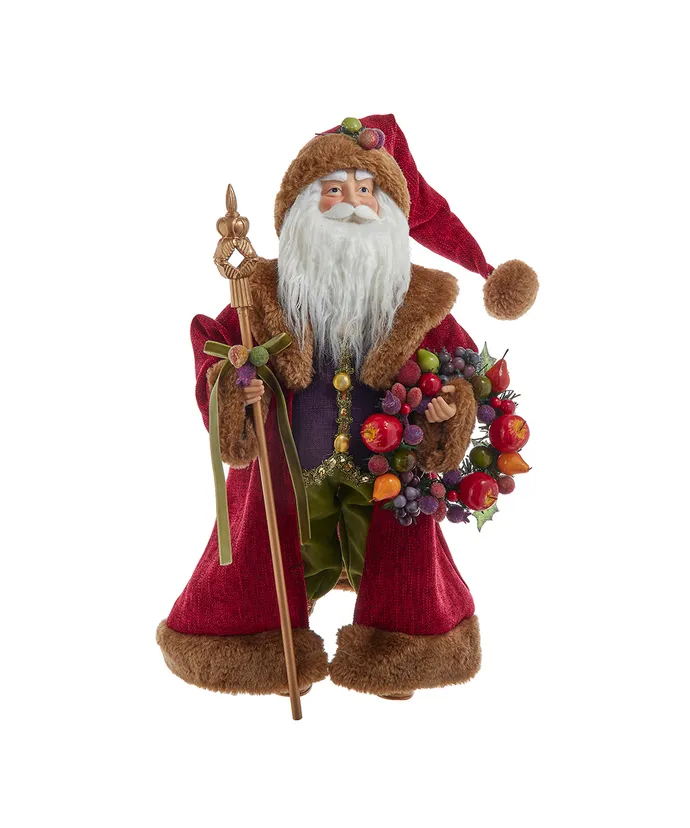 Kurt S- Adler - 20" Sugar Fruit Santa With Fruit Wreath