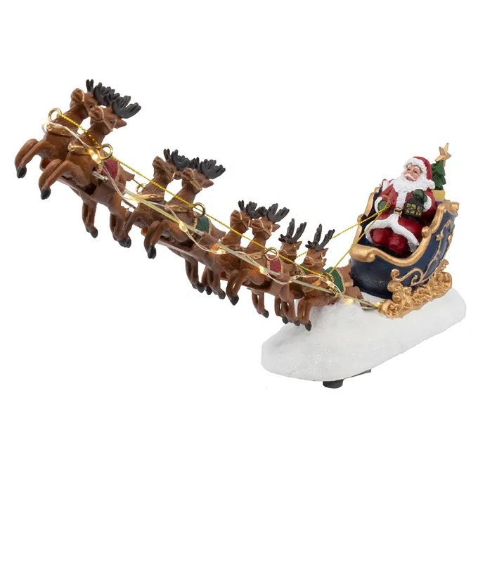 Kurt S- Adler - 7" Battery-Operated LED Santa With Sleigh Table Piece