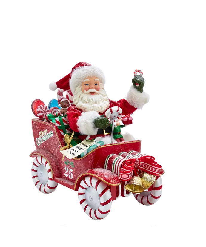 Kurt S- Adler - 8-5" Fabriche Musical Santa In Candy Car