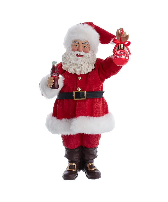 Kurt S- Adler - 9-5" Coca-Cola Santa Holding Ornament