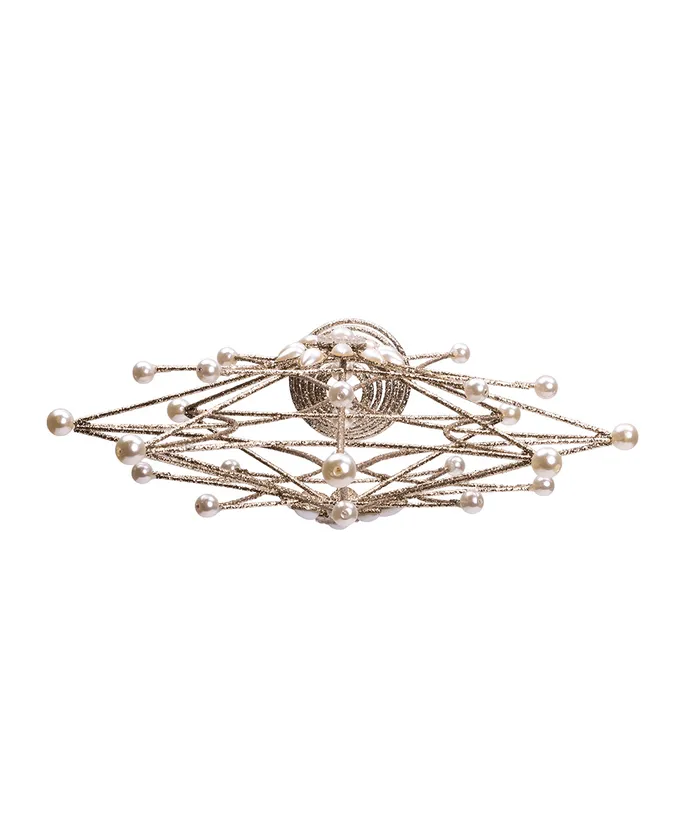 Kurt S. Adler - Metal Gold & Pearl Snowflake Treetop - Image 6