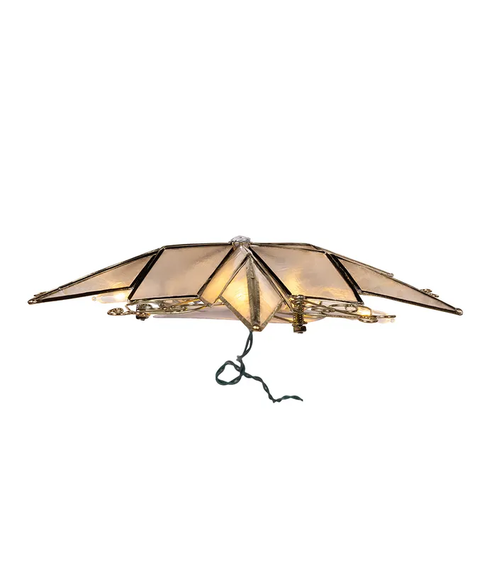 Kurt S. Adler - UL 10-Light LED 6-Point Brass Plated Capiz Star With Scroll Design Treetop - Image 6