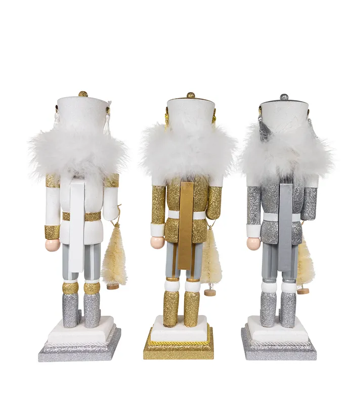 Kurt S. Adler - 15" Hollywood Nutcrackers™ White, Gold & Silver Soldier Nutcrackers, 3 Assorted - Image 3