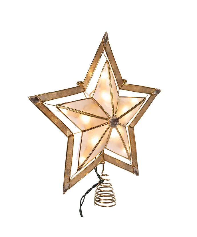 Kurt S. Adler - 10" UL 10-Light Large Star With Smoke Capiz Treetop - Image 2