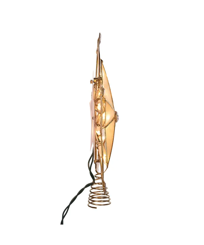 Kurt S. Adler - 10" UL 10-Light Large Star With Smoke Capiz Treetop - Image 3