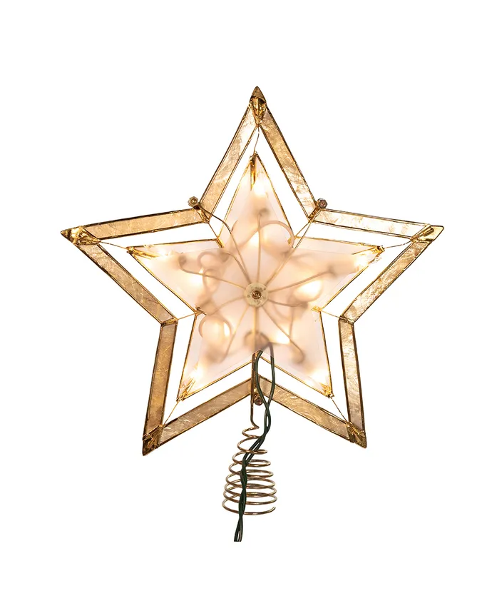 Kurt S. Adler - 10" UL 10-Light Large Star With Smoke Capiz Treetop - Image 5