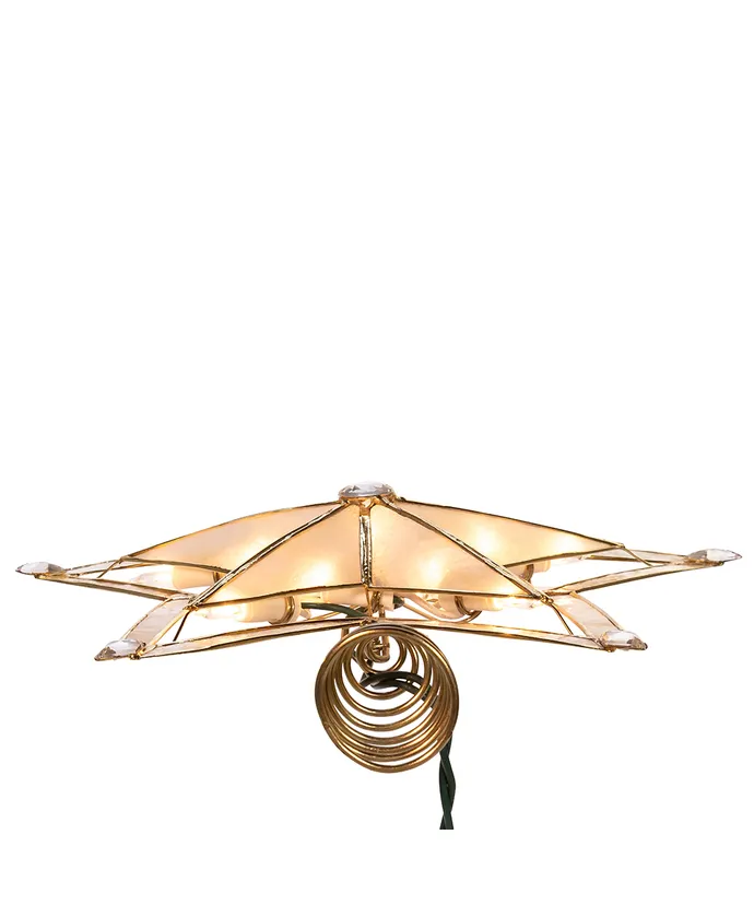 Kurt S. Adler - 10" UL 10-Light Large Star With Smoke Capiz Treetop - Image 7