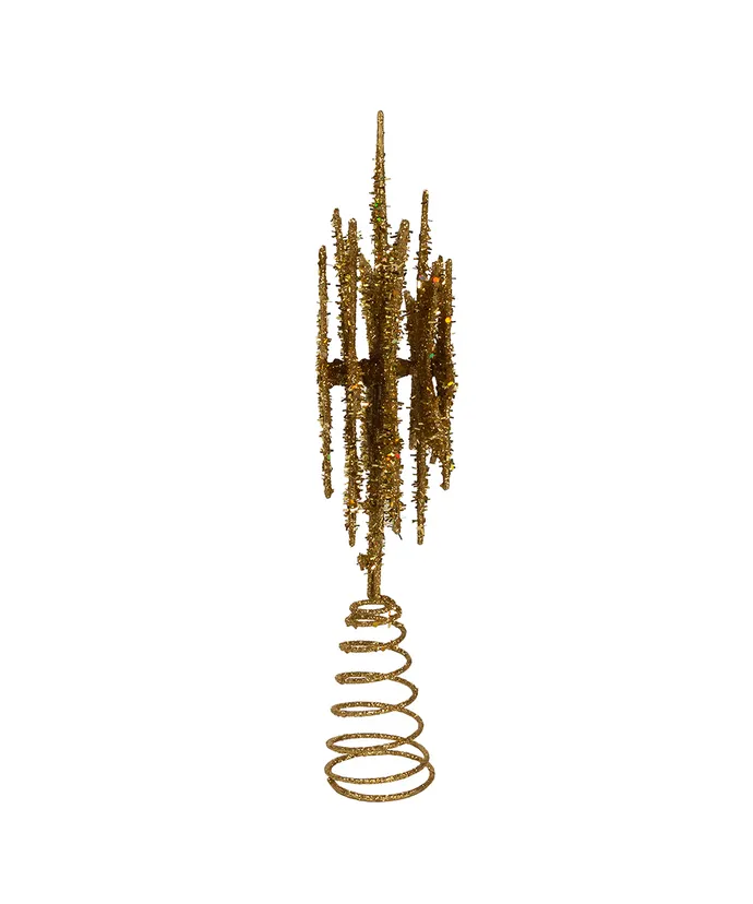 Kurt S. Adler - 13" Un-Lit Gold Glittered Snowflake Plastic Treetop - Image 2