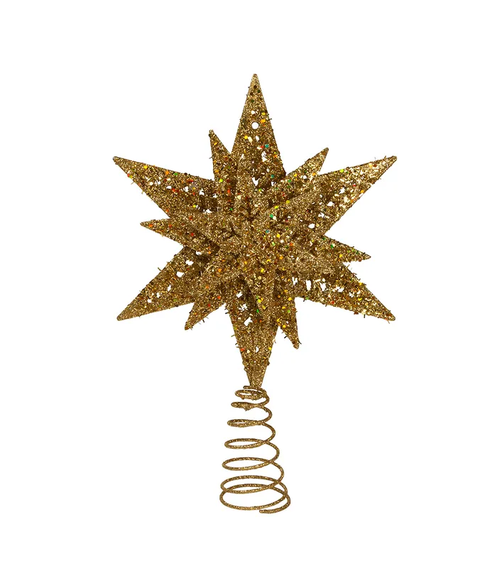 Kurt S. Adler - 13" Un-Lit Gold Glittered Snowflake Plastic Treetop - Image 3